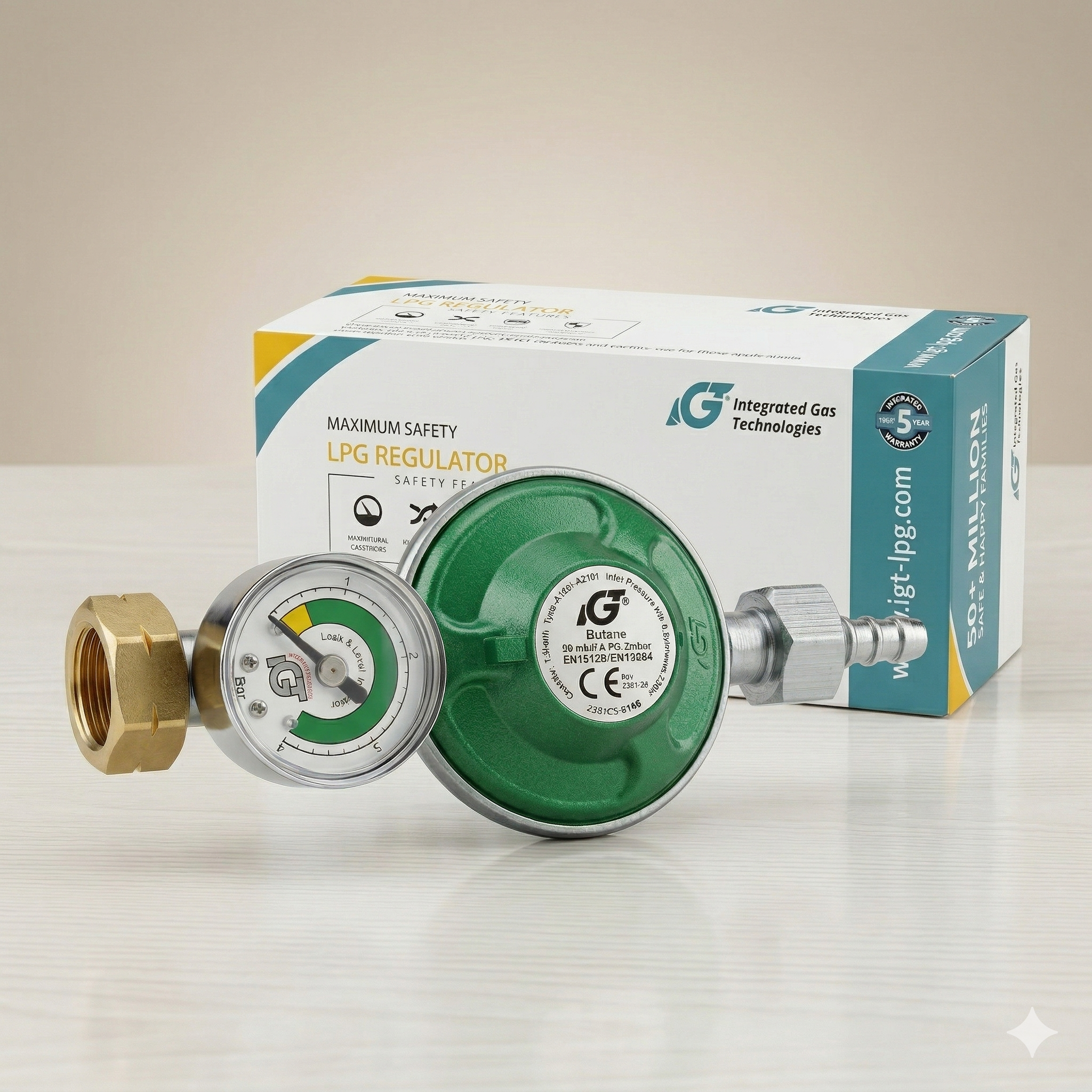 Détendeur de gaz anti-fuites avec indicateur de pression (SMARTGAZ IGT) 🇧🇫
