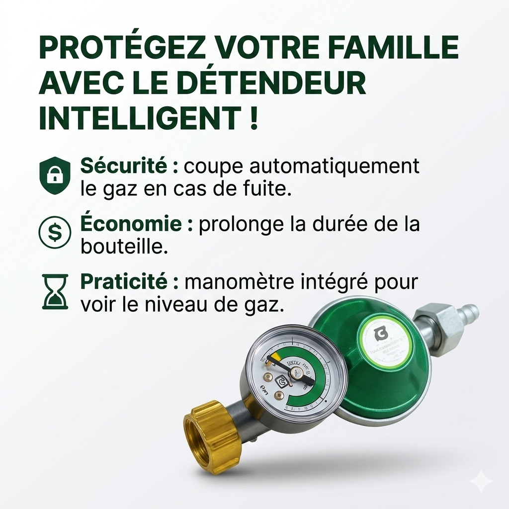 Détendeur de Gaz intelligent avec Manomètre intégré 🇳🇪